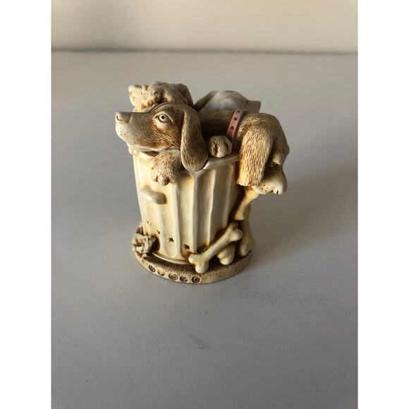 Harmony Kingdom Nic Nac Paddy Whack 4 Dogs in Dust Bin UKMade BoxFigurine NO BOX - Picture 6 of 12